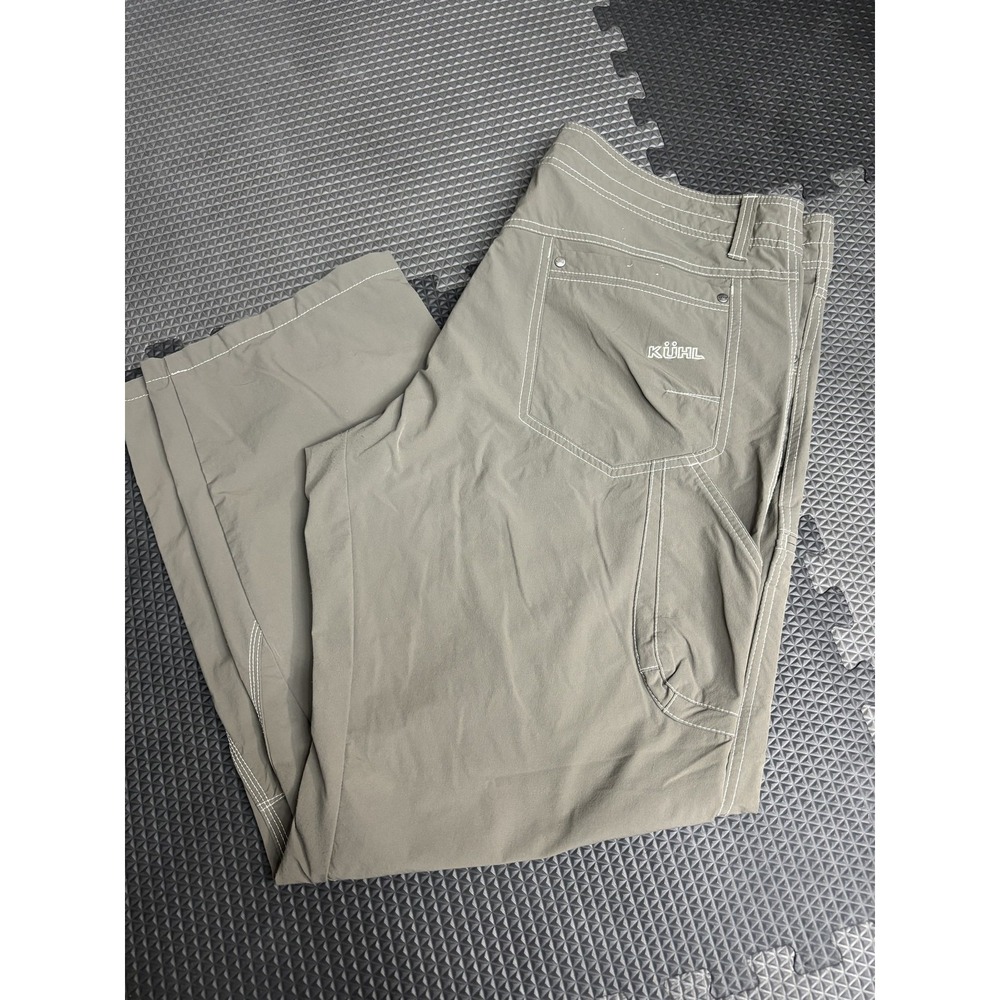 KÜHL Men's 40x30 Khaki Nylon Blend Outdoor Hiking Cargo Pants Straight Leg